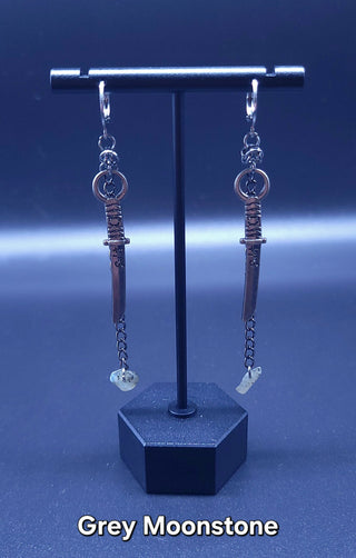 Handmade Chainmaile Katana Dewdrop Earrings