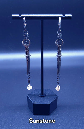 Handmade Chainmaile Katana Dewdrop Earrings