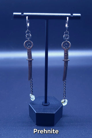 Handmade Chainmaile Katana Dewdrop Earrings