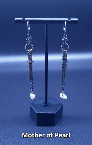 Handmade Chainmaile Katana Dewdrop Earrings