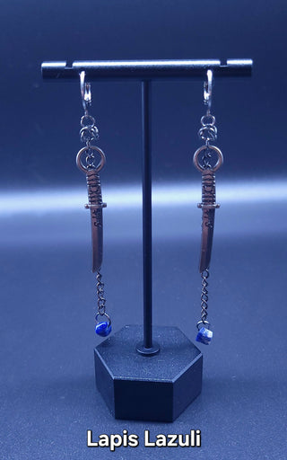 Handmade Chainmaile Katana Dewdrop Earrings