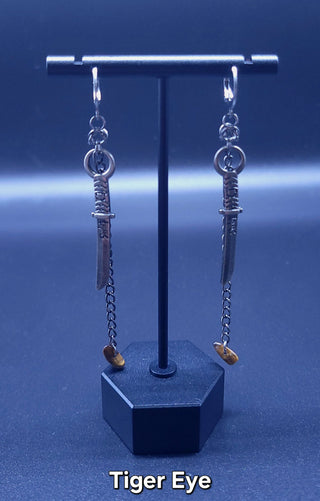 Handmade Chainmaile Katana Dewdrop Earrings